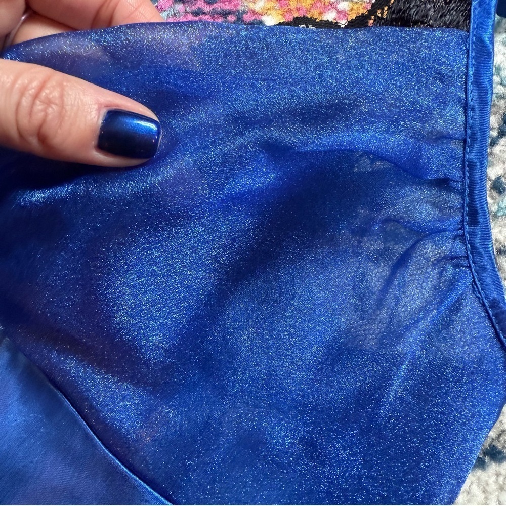 NWT Vintage 90s Cobalt Blue Lingerie Slip Dress Size 10 - Picture 8 of 11
